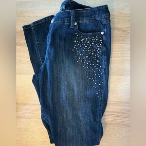 Torrid Premium Denim Bling Studded Skinny Jeans / Size: 16 / embellished / glam